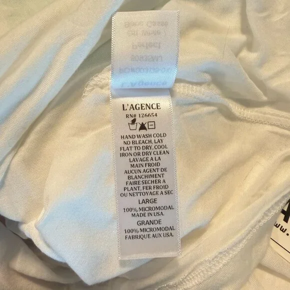 L'Agence Perfect Fit scoop tank Size L, off-white, sub knit modal - Picture 6 of 7